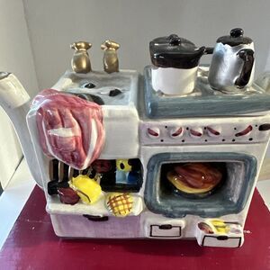 Home trends Hand-Painted Kitchen Teapot Glossy Ceramic Stove Sink Oven